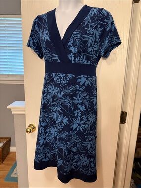 Apt. 9 Navy Dress with Light Blue Floral Print